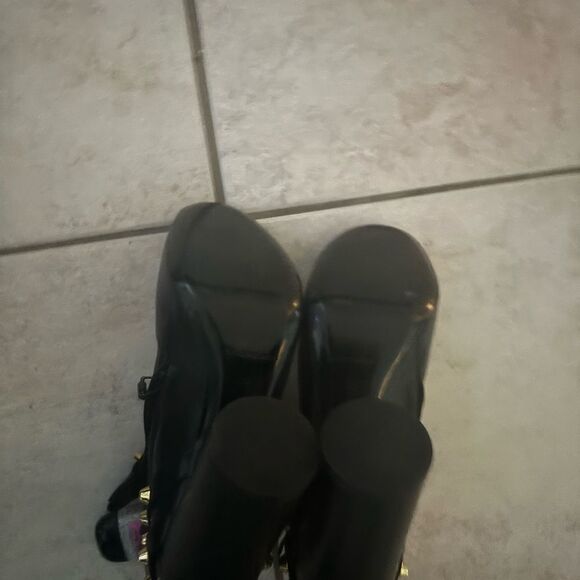 Balenciaga arena Studded Ankle Boots dress shoes cone block heels biker booties - Picture 7 of 8